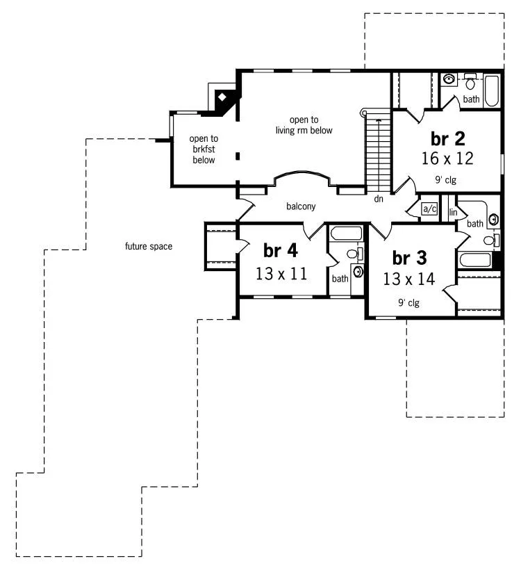 Upper level floor plan